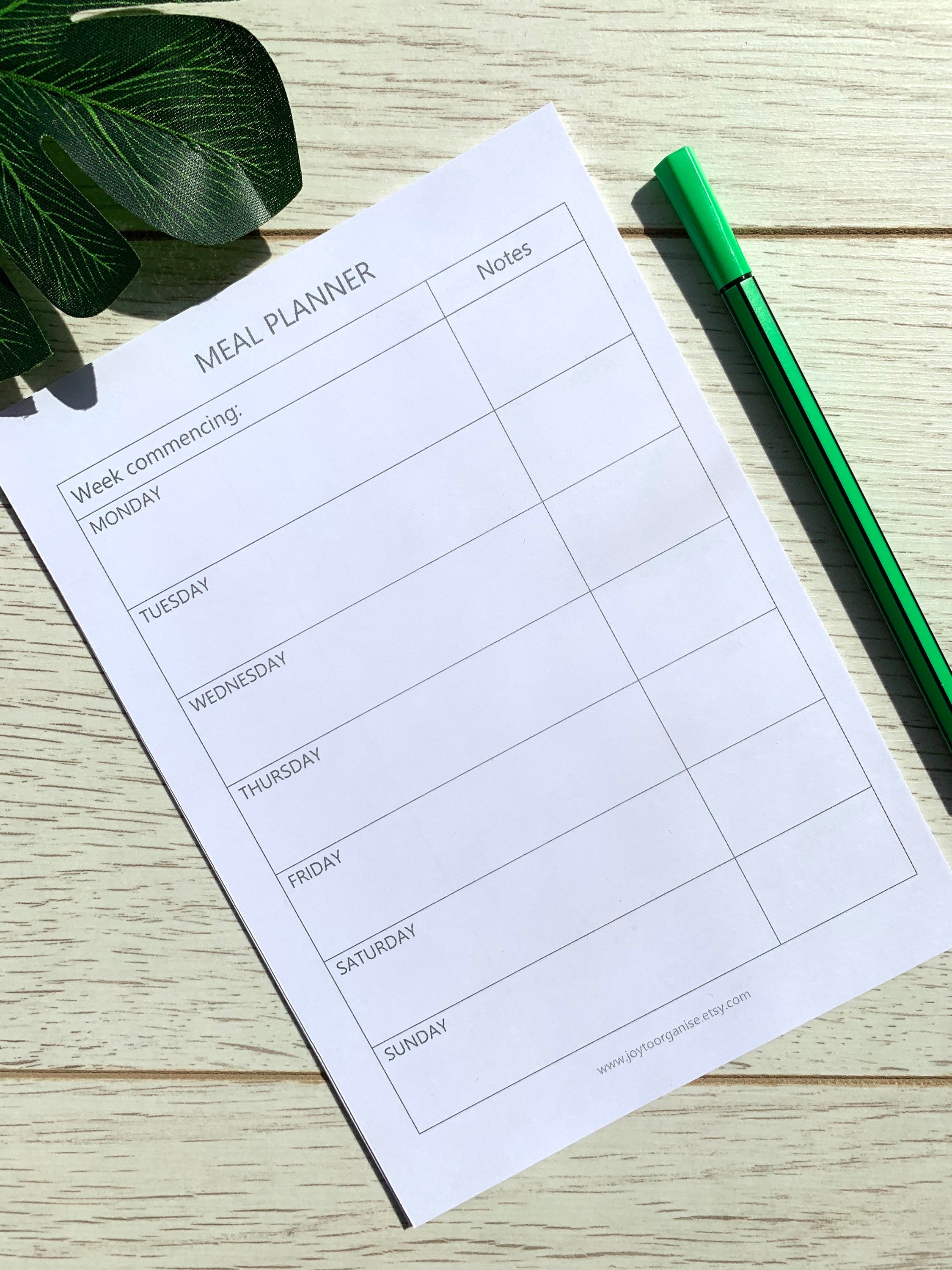 A5 Meal Planner Inserts UNPUNCHED A5 Menu Planner Printed Etsy UK