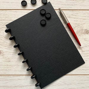 Black Refillable A5 Discbound Notebook | A5 Black Discbound Journal