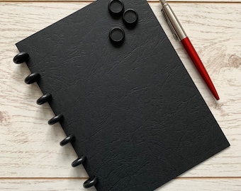 Black Refillable A5 Discbound Notebook with 120gsm Paper
