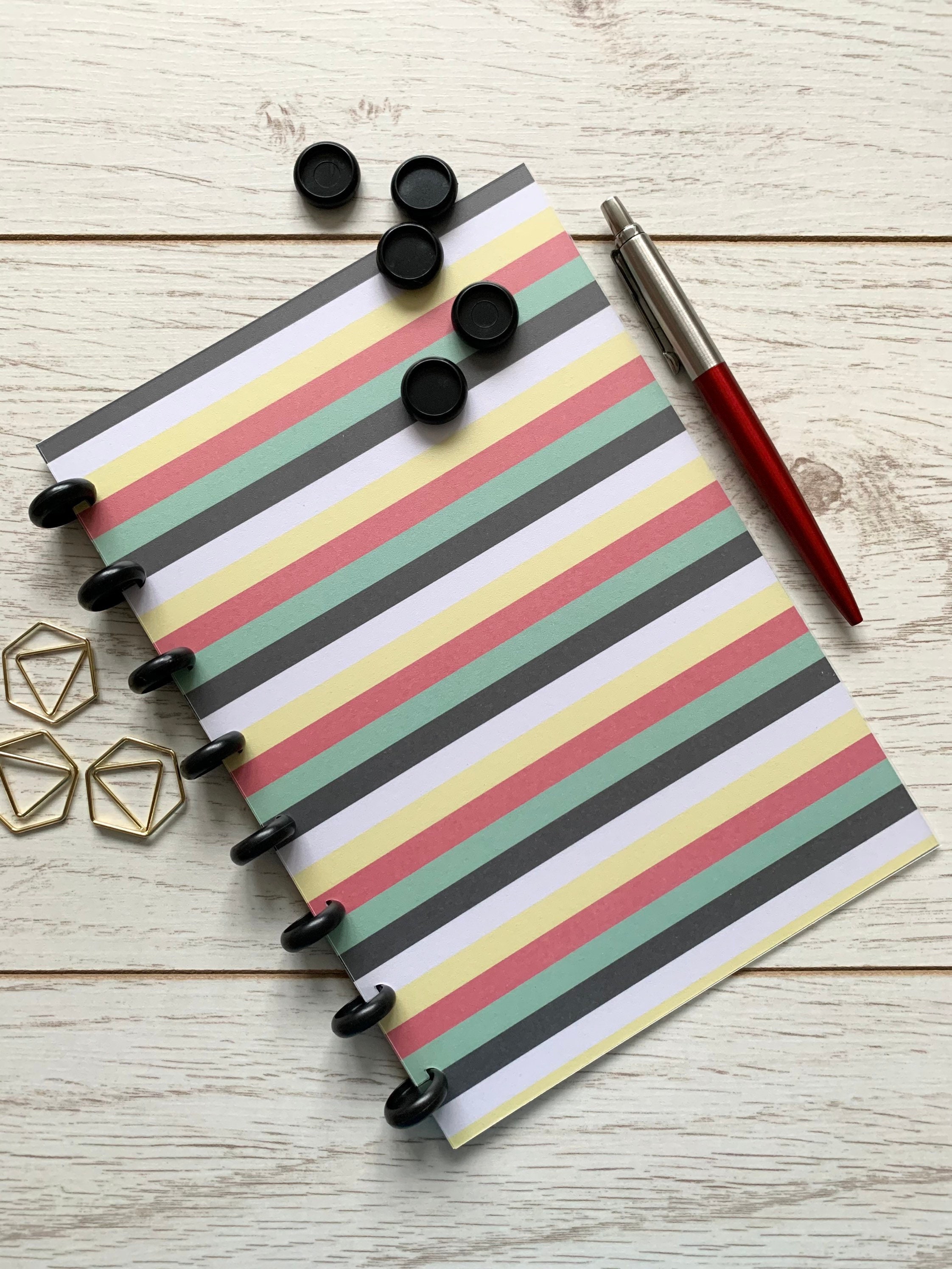 Striped A5 Discbound Notebook 120gsm 32lb Paper Etsy