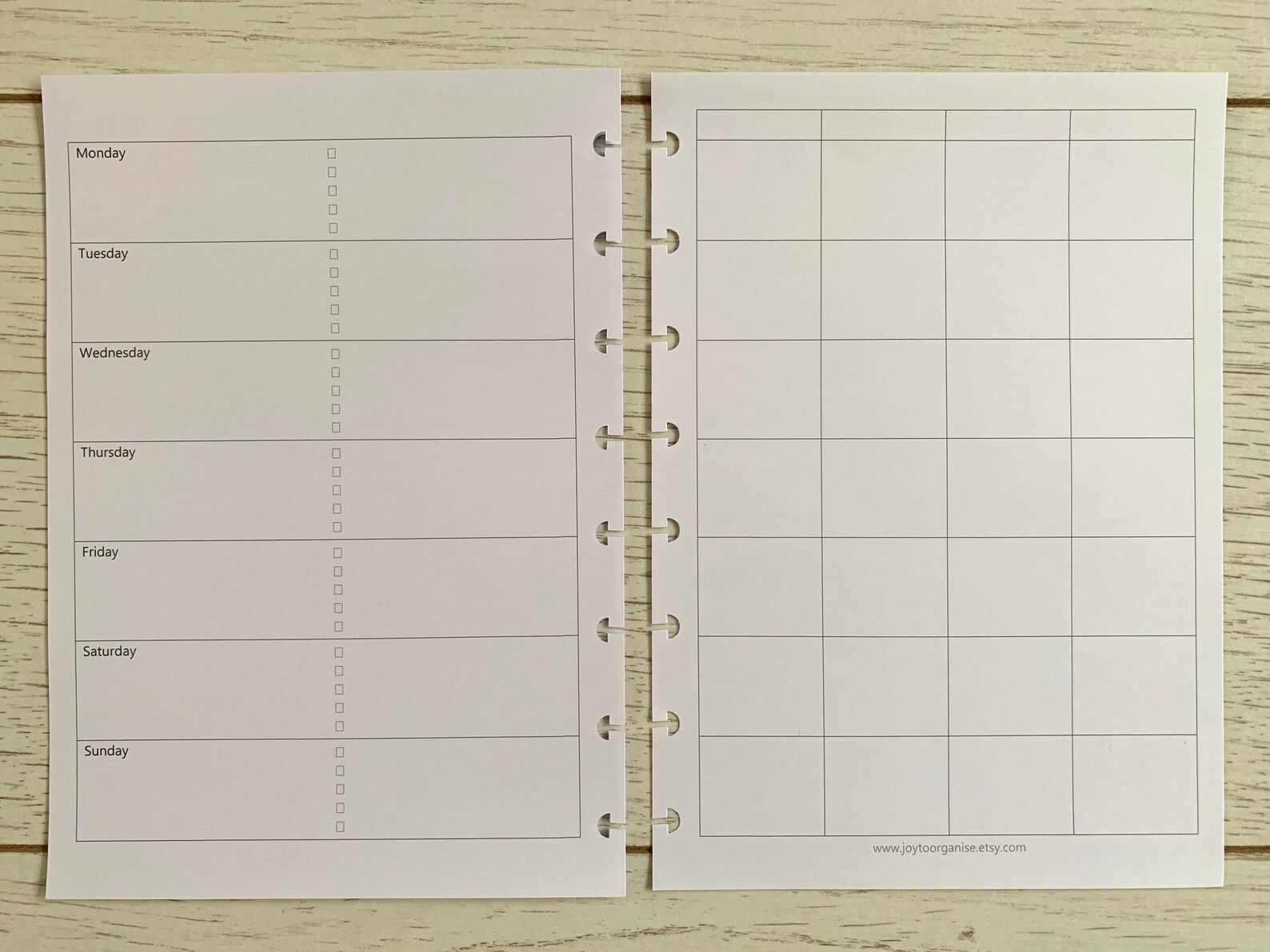 A5 UNDATED Weekly Discbound Planner Inserts A5 Discbound Etsy UK