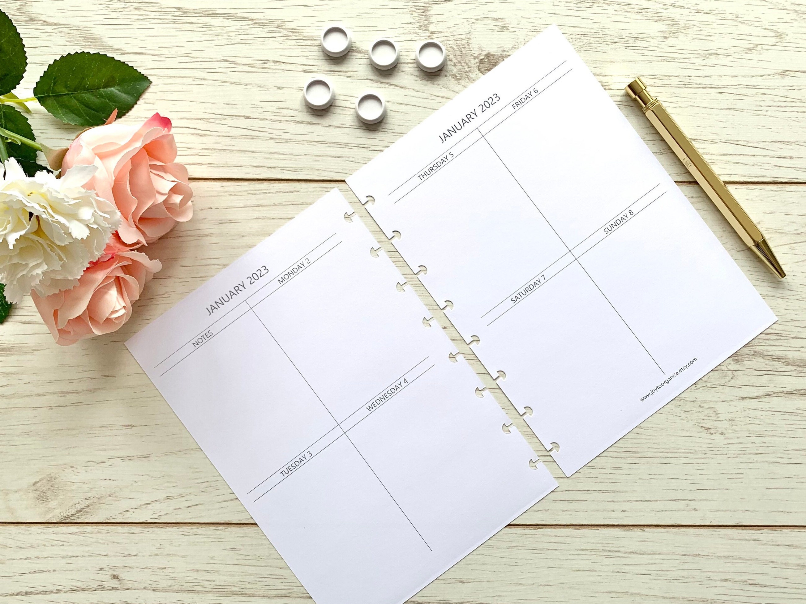 2023 A5 Weekly Discbound Planner Inserts 2023 Weekly Inserts Etsy UK