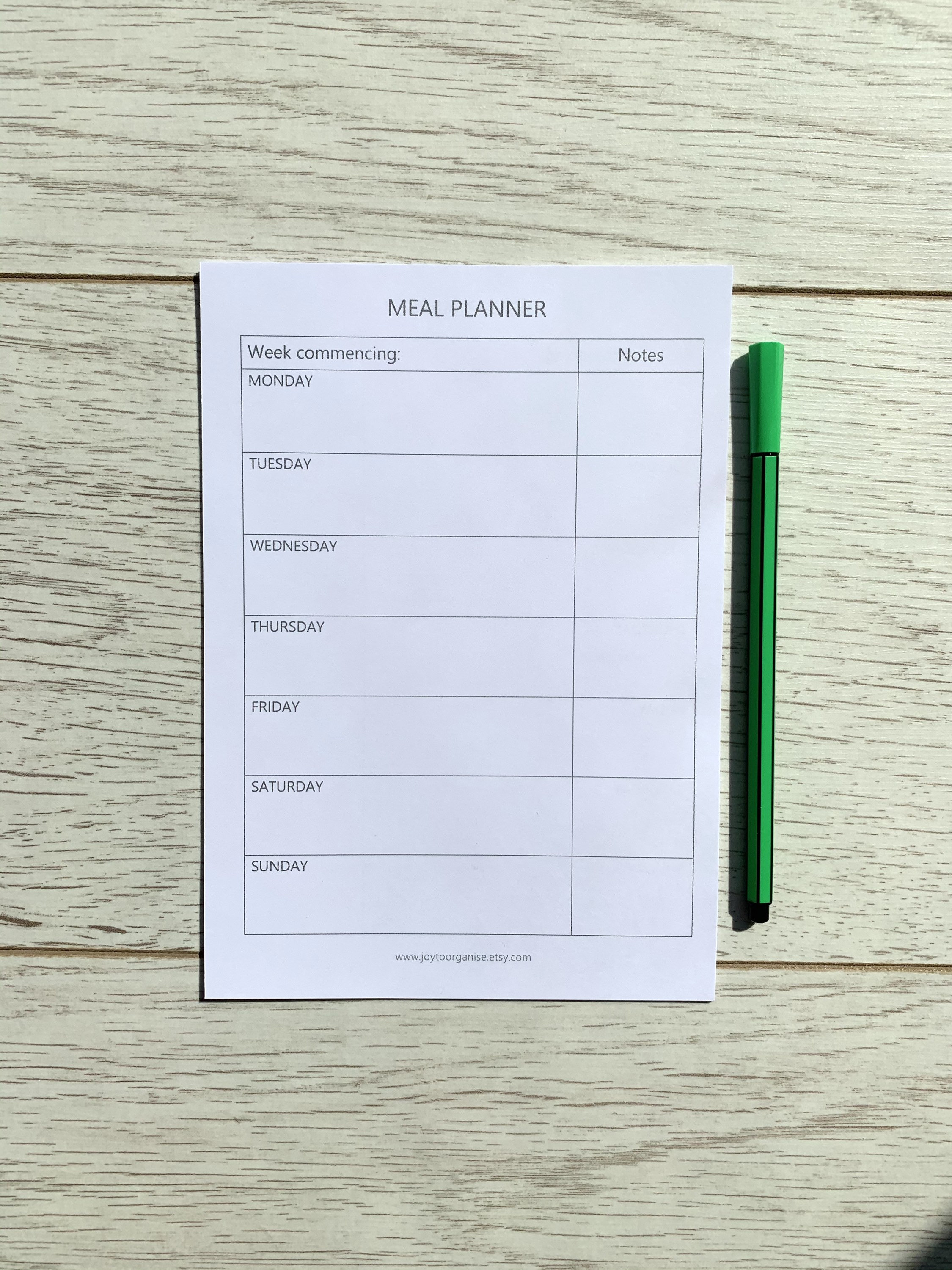 A5 Meal Planner Inserts UNPUNCHED A5 Menu Planner Printed Etsy UK