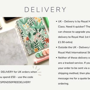 Written description of what to expect from delivery. In the UK, delivery is by Royal Mail second class. If you need it quicker, then you can choose to upgrade delivery to Royal Mail first class. There is free delivery for UK orders over £50, just use the code SPEND50FREEDELIVERY. Outside the UK, delivery is by Royal Mail International Standard. If you wish your order to be tracked, please message me for a shipping quote before ordering.