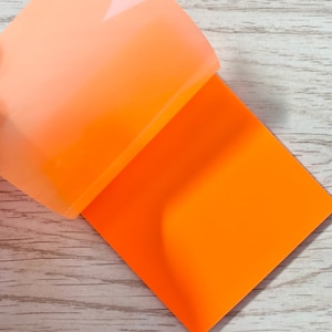 Neon Orange Rectangular Transparent Sticky Notes | Bright Orange Revision Sticky Notes