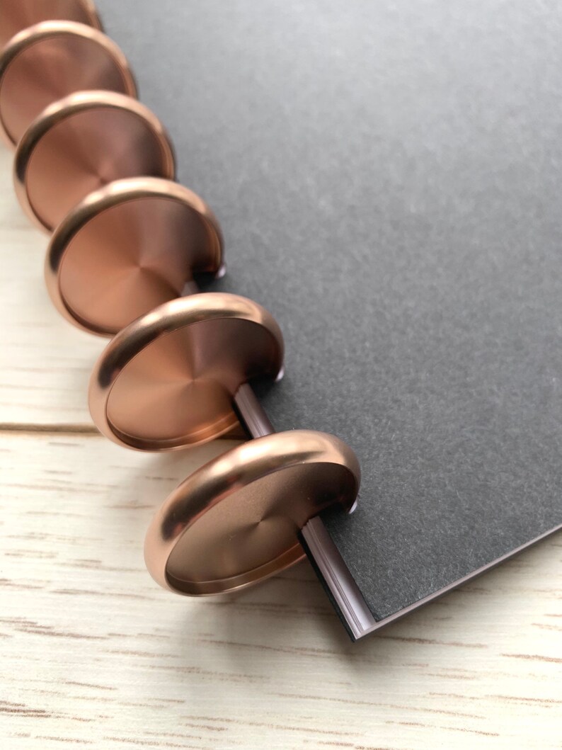 DISCBOUND 28mm Rose Gold Aluminium Binding Discs 1.1 Planner Discs