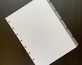 6 Side Tab Dividers for A5 Discbound Planners | A5 Side Tab Discbound Planner Dividers | A5 Frosted Discbound Dividers