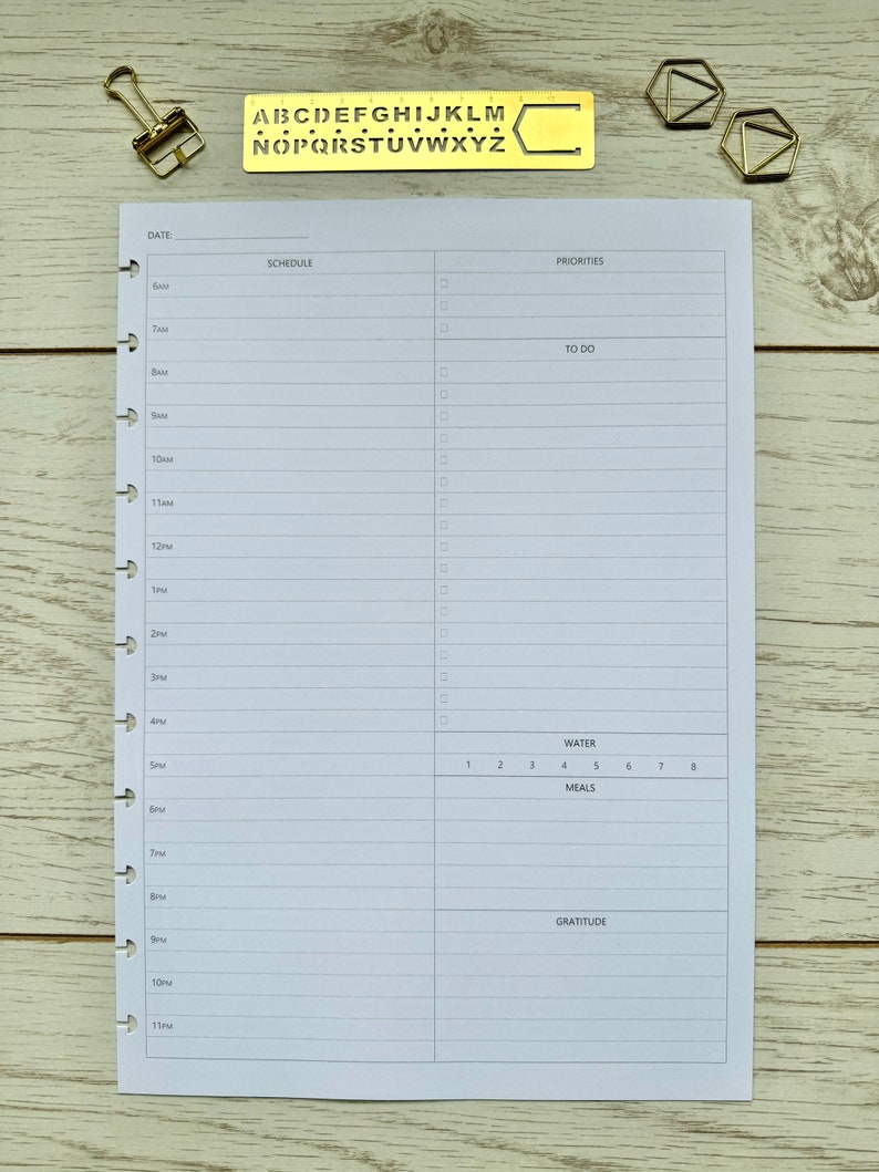 A4 Undated Daily Discbound Planner Inserts, One Day on One Page - Etsy ...