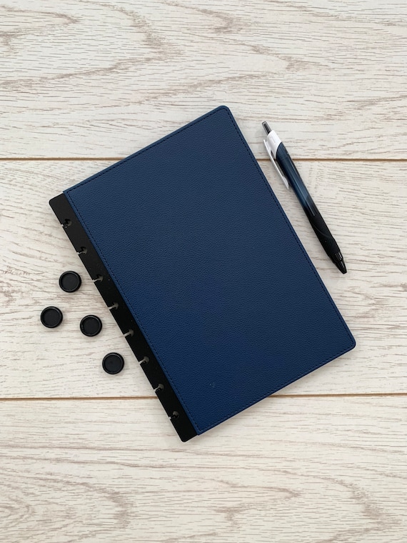 Blue Faux Leather Cover for A5 Discbound Planners