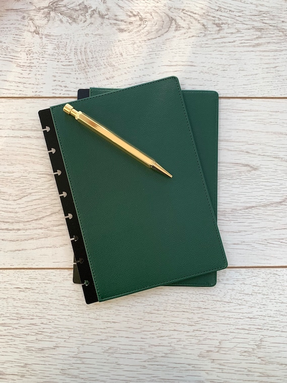 Dark Green Faux Leather A5 Discbound Planner Cover