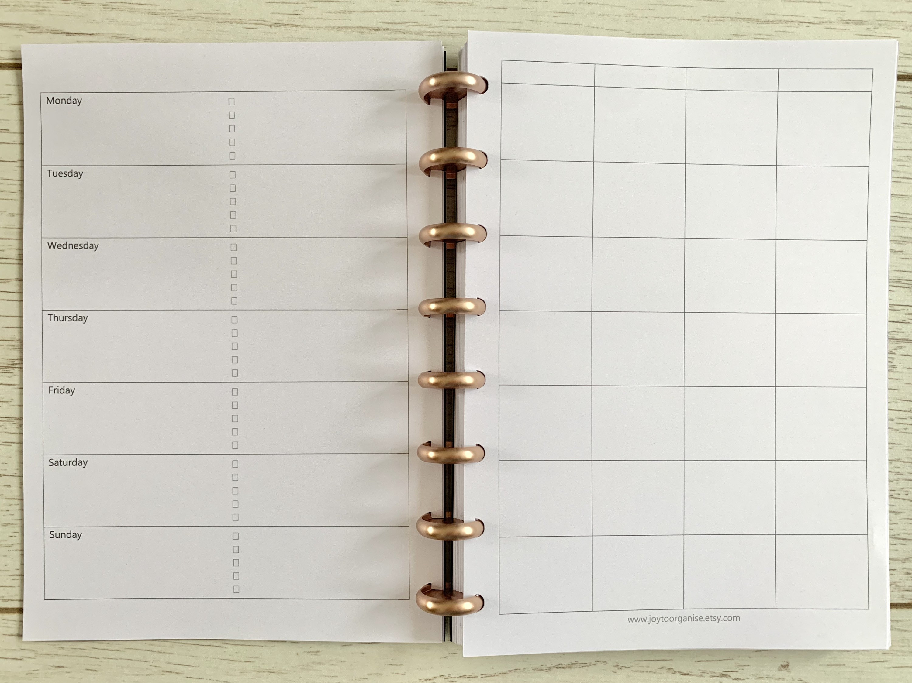 A5 UNDATED Weekly Discbound Planner Inserts A5 Discbound Etsy UK