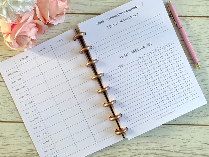 Weekly A5 Discbound Planner Inserts Vertical Hourly UNDATED Etsy UK