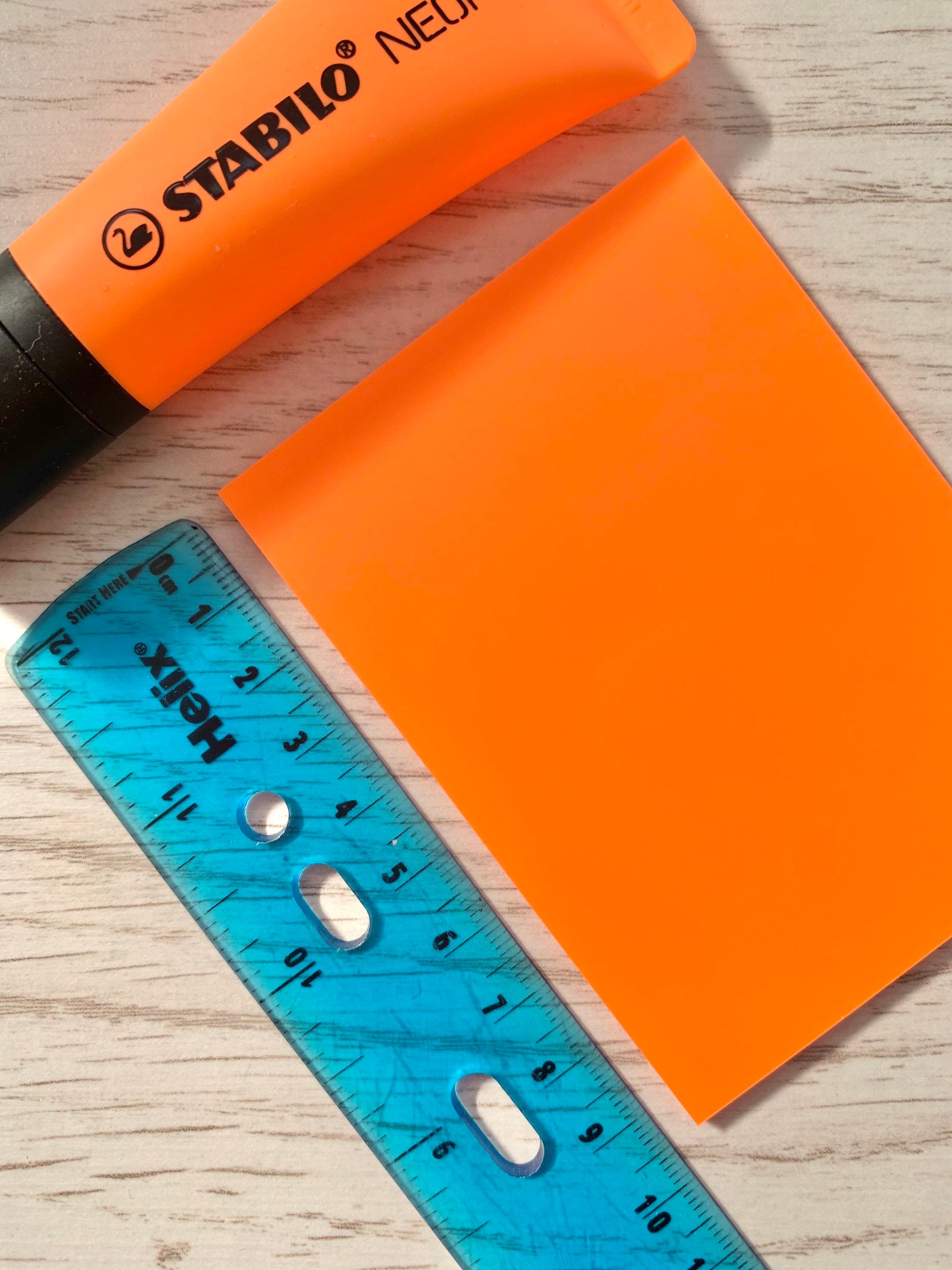 Neon Orange Rectangular Transparent Sticky Notes | Bright Orange ...