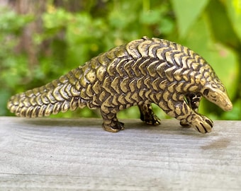 Solid Brass Pangolin – Symbol of Protection, Patience & Transformation - A44