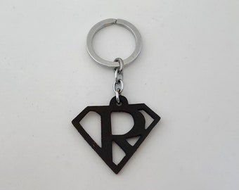 Superhero Key Ring - Leather Key Ring - Leather Keychain - Comic Fan Gift - Superhero gift - Geek Gift - Groomsmen Gift - boyfriend gift