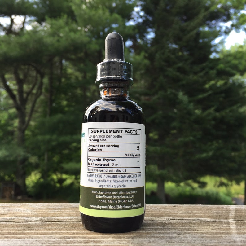 Thyme Herbal Extract Organic Thymus Vulgaris Tincture Etsy