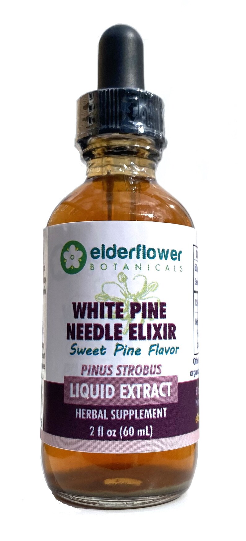 White Pine Needle Elixir Sweet Extract Shikimic Acid Organic Tincture Sugar Free Pinus Strobus