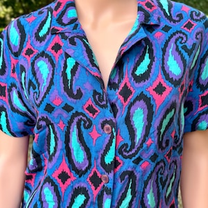 Vintage Made in USA Paisley Print Blouse