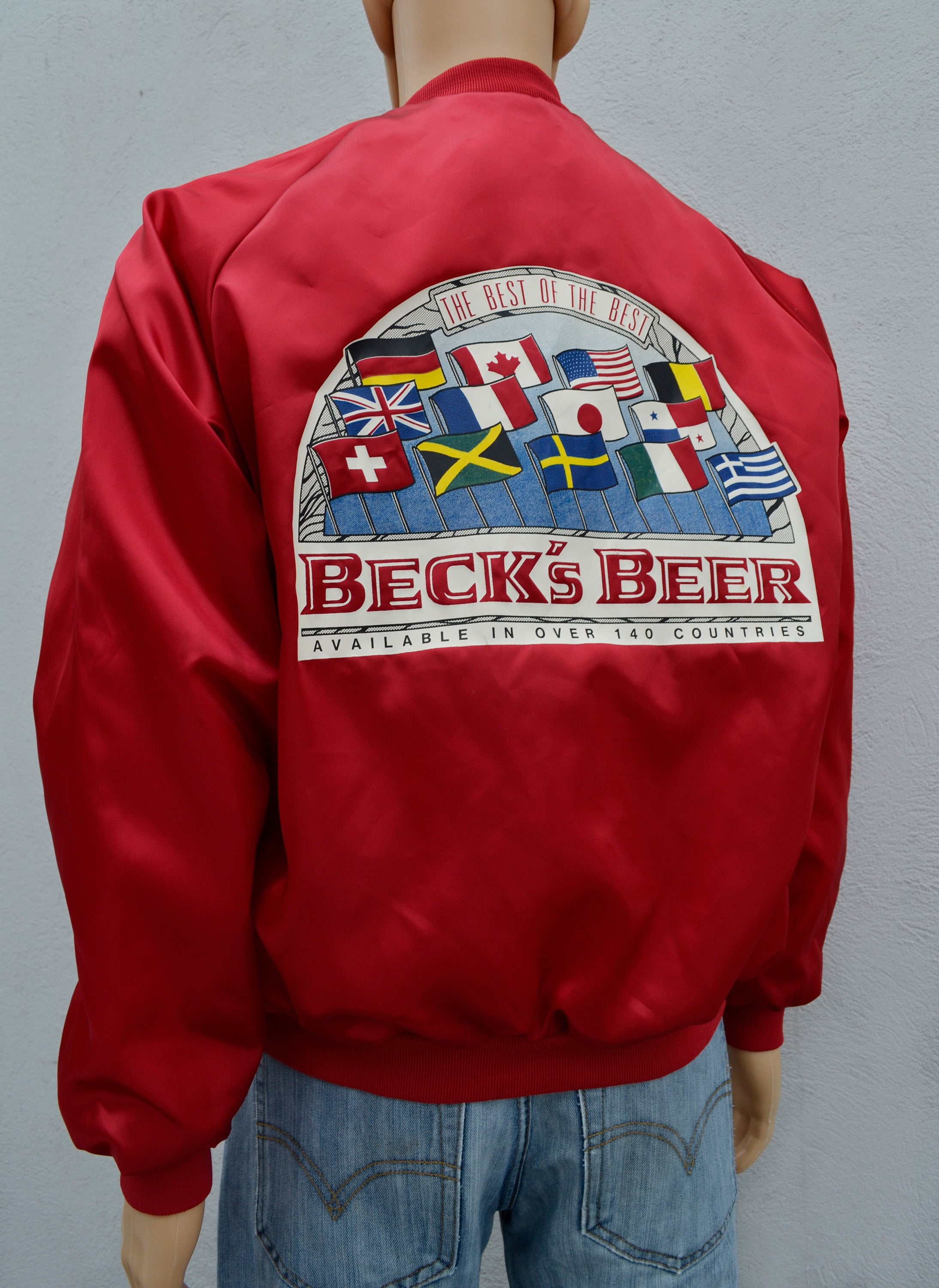 Vintage Beck's Beer Satin Bomber Jacket Extra Large Etsy