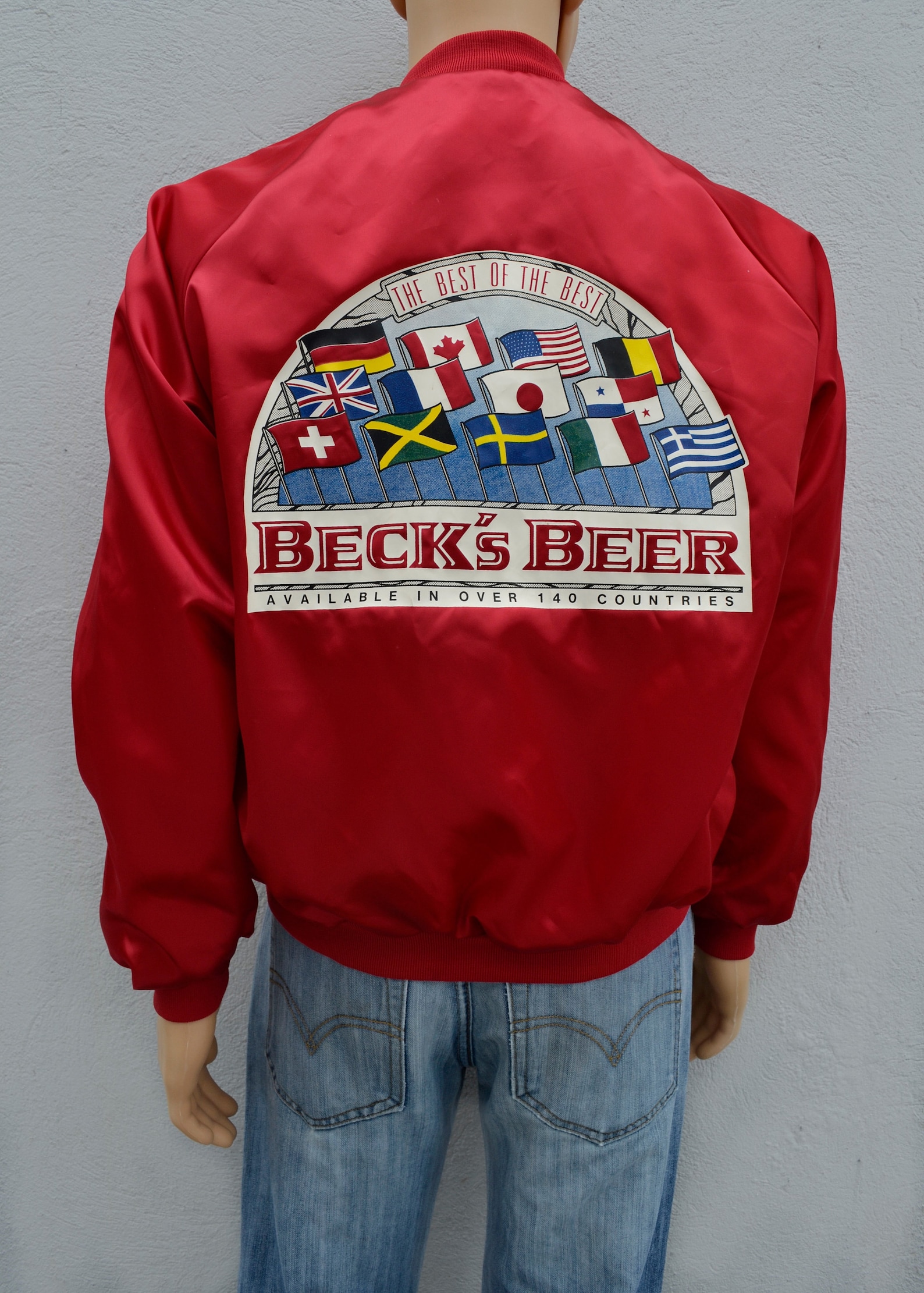 Vintage Beck's Beer Satin Bomber Jacket Extra Large Etsy