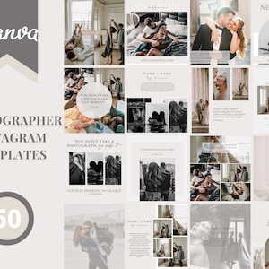 50 Photographers Instagram Post Canva Templates | Photography Template | Instagram Template