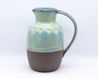 Large Jug, Barware Pitcher, Handmade Ceramic Pottery, Cocktails, Pimms, Sangria, 800ml, Flecked Clay, Sea Glass Glaze