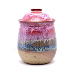 Handmade Ceramic Kimchi Pot with Water Seal - Fermenting Crock. Choose your colour