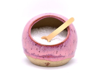 Handmade Ceramic Salt Pig: Flecked Stoneware Clay Pot. Choose your colour