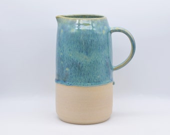 Large Jug, Barware Pitcher, Handmade Ceramic Pottery, Cocktails, Pimms, Sangria, Flecked Clay, Aquamarine Gloss Glaze