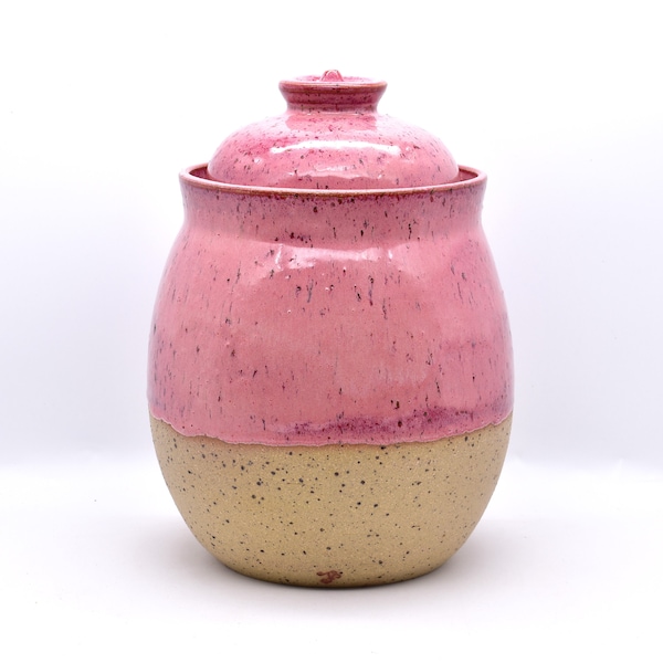 Kimchi Pot, Fermenting, Pickling, Handmade Ceramic Pottery, With Weight And Water Seal, Onggi, Sauerkraut, Candyfloss Pink Glaze