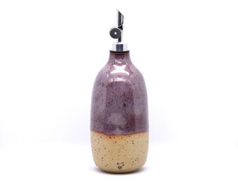 Handmade Ceramics Oil Pourer Bottle, Choose Your Colour, Vinaigrette Dressing Dispenser Cruet