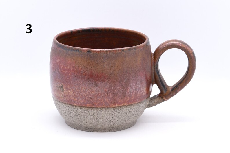 Coffee Mug, Tea Cup, Handmade Ceramic Pottery , Flecked Clay, Part Glazed In Various Colours 3. Ancient Copper