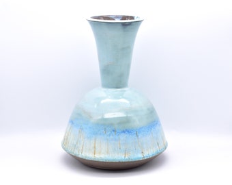 Carafe Decanter, Wine, Whiskey, Water, Cocktails, Handmade Ceramic Barware Pottery, Grey Clay, Misty Aqua Haze Glaze