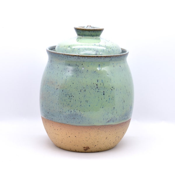 Kimchi Pot, Fermenting, Pickling, Handmade Ceramic Pottery, With Weight And Water Seal, Onggi, Sauerkraut, Jade Green Glaze