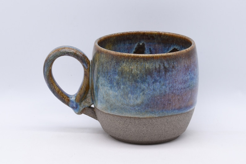 Coffee Mug, Tea Cup, Handmade Ceramic Pottery , Flecked Clay, Part Glazed In Various Colours image 7