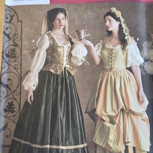 Simplicité 3809 jupe Renaissance haut coiffure patron de couture costume taille 4 6 8 adulte cosplay