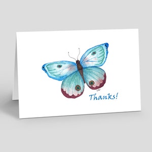 Butterfly Note Cards | Blue Butterfly Watercolor Prints | Blank 4.25” X ...
