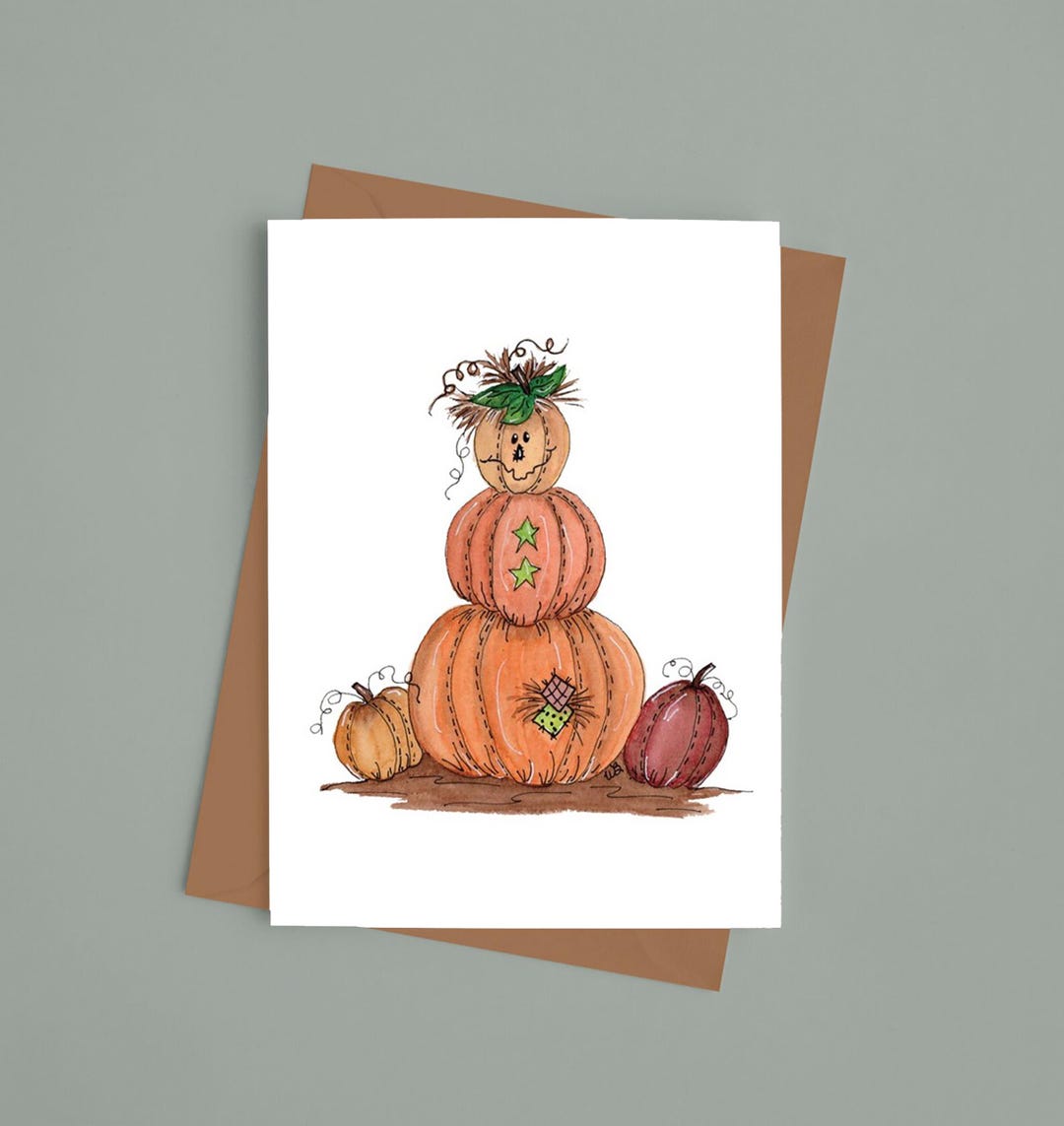 Watercolor Pumpkin Note Card Set: Fall Autumn Greeting Cards - Etsy