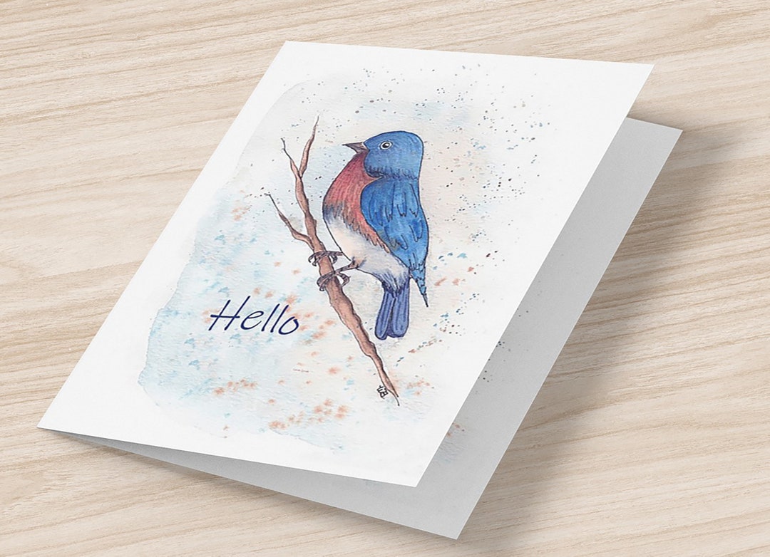 Eastern Bluebird Watercolor Note Card Set | Blank Inside - Etsy