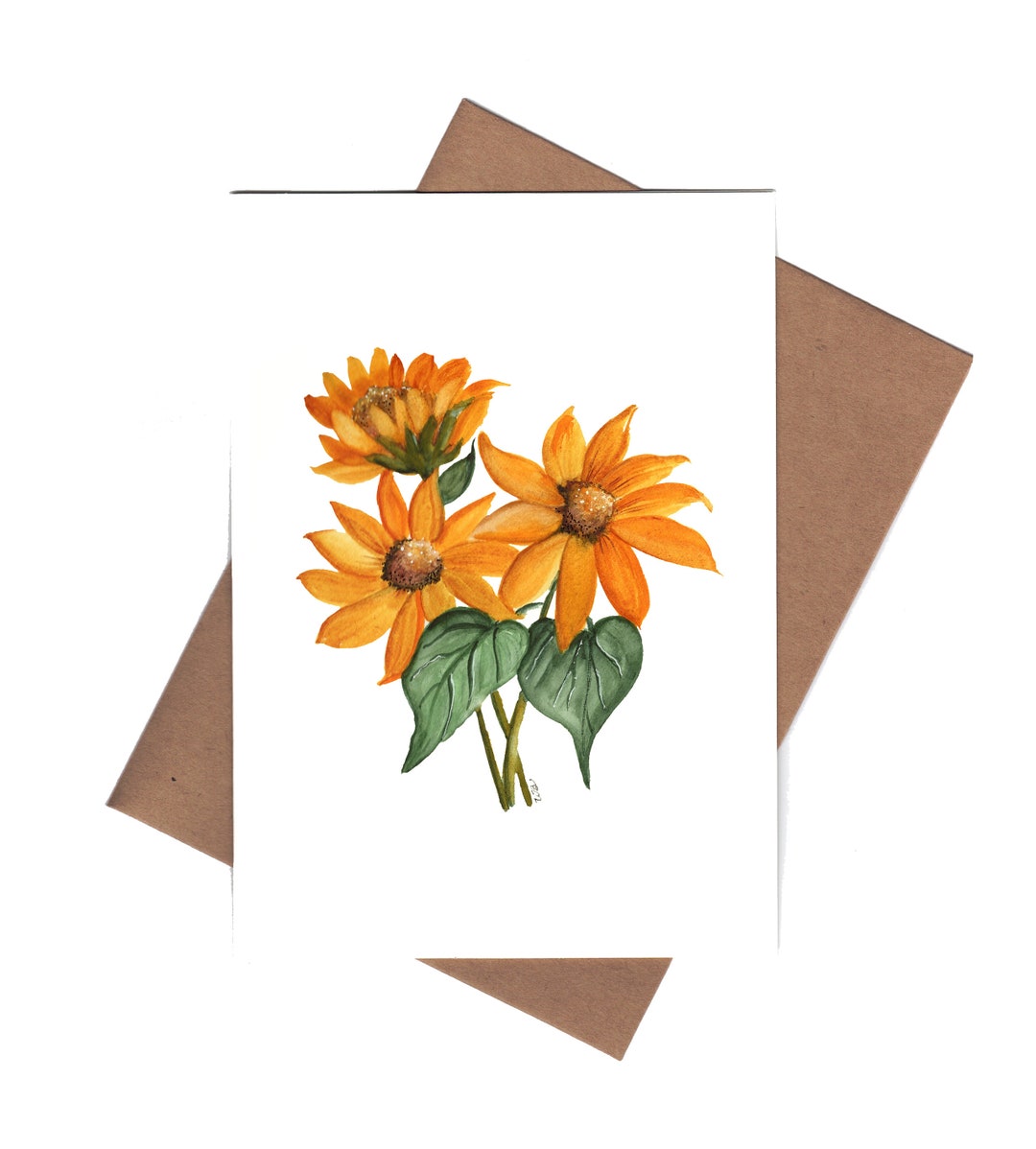 Watercolor Sunflower Note Card Set | Personalized Greeting Cards - Etsy