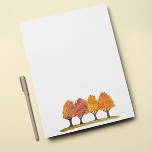 Autumn / Fall Trees Notepad  | 40 Sheet Blank Autumn / Fall Notepad | Print of Original Watercolor Artwork | Nature Lover