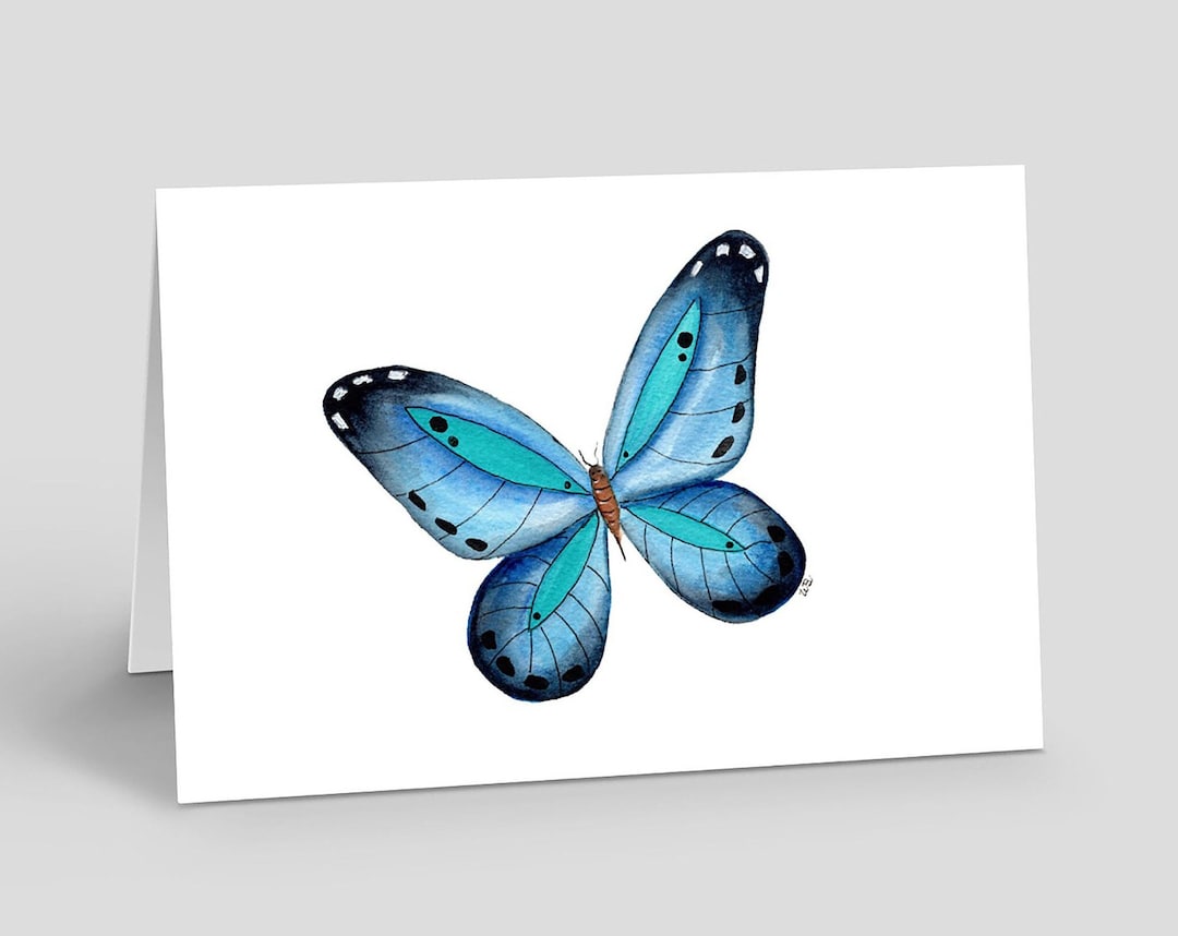 Butterfly Note Card Set | Watercolor Design, Blank Inside - Etsy