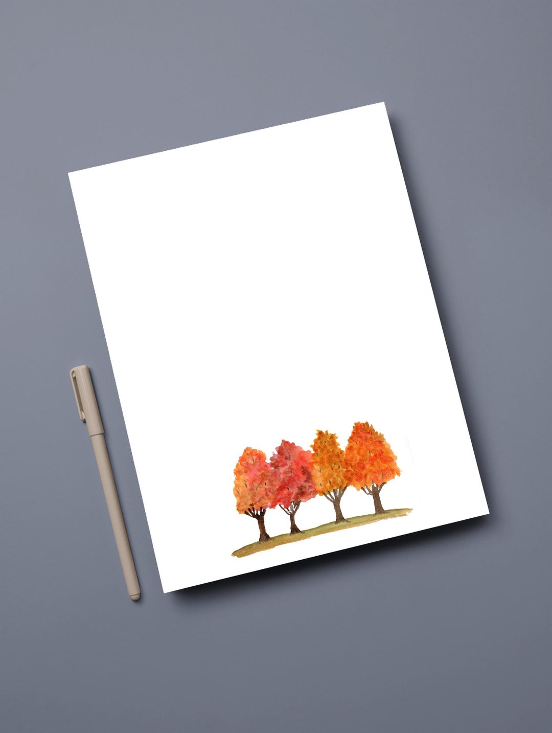 October Notepad Autumn Tree Notepad: Watercolor Fall Leaves, 50 Sheet - Etsy