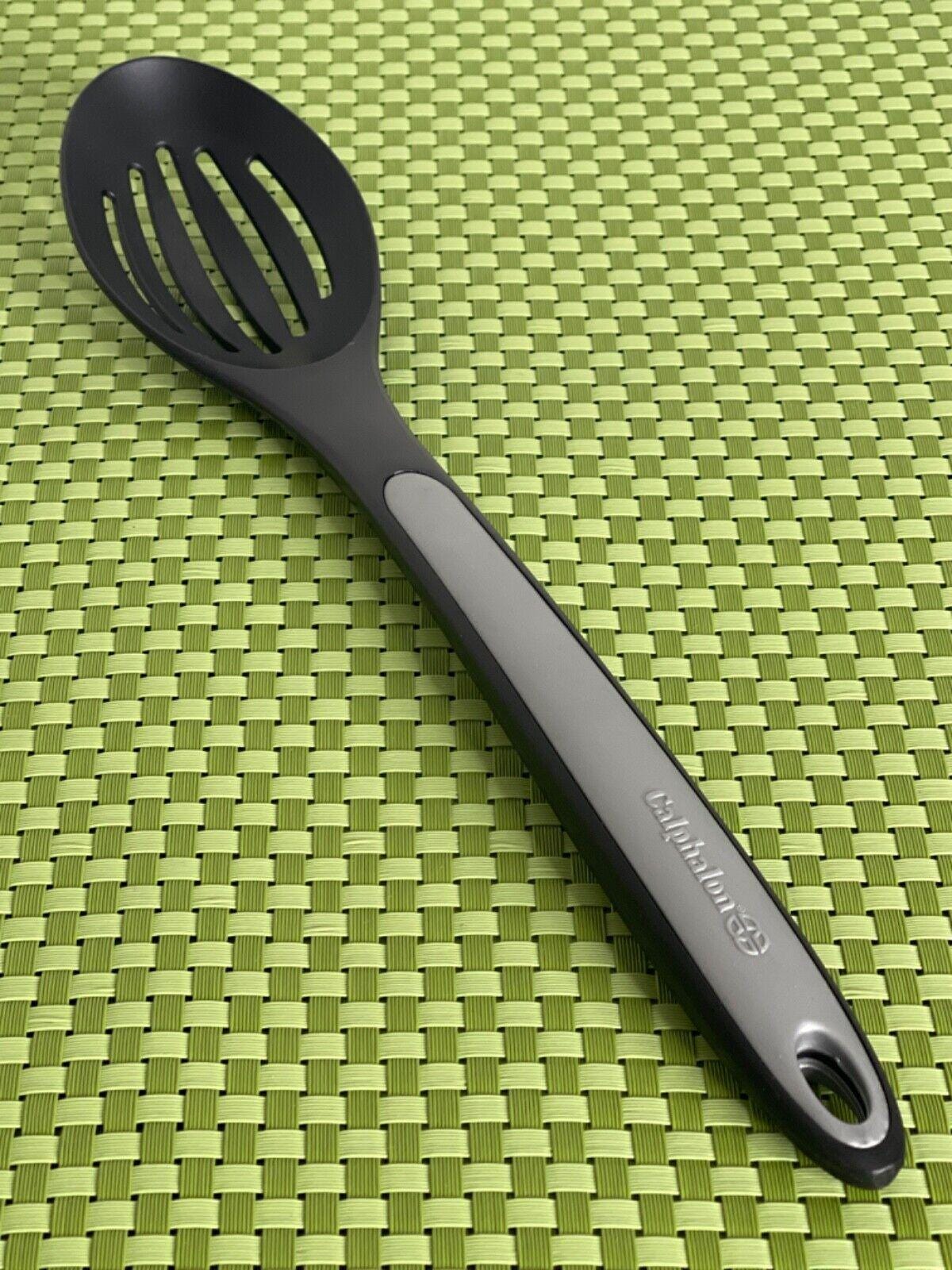 CALPHALON Black Gray Nylon Slotted Serving Spoon Cooking Utensil 13 3 4 EXC Etsy