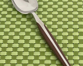 Eldan ELD2 BROWN Stainless Teaspoon Japan MCM Glossy Flatware - 6 1/2”