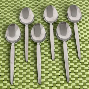 Stanley Roberts ASTRO Stainless 6 Teaspoons SRI Satin & Glossy Flatware