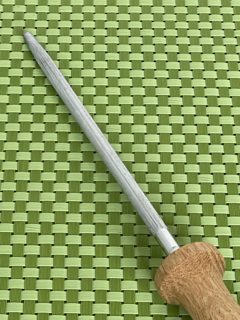 Chicago Cutlery Honing Steel 8" Sharpening Rod Wood Handle Taiwan - 12 1/2" image 2