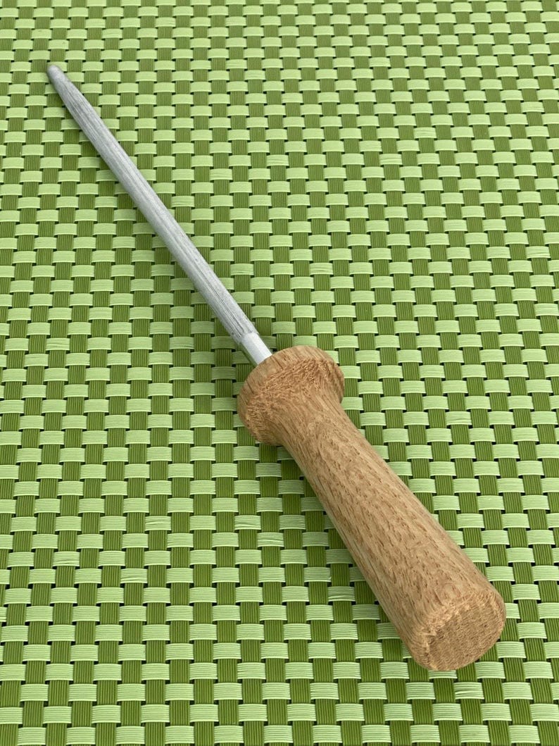 Chicago Cutlery Honing Steel 8" Sharpening Rod Wood Handle Taiwan - 12 1/2" image 1