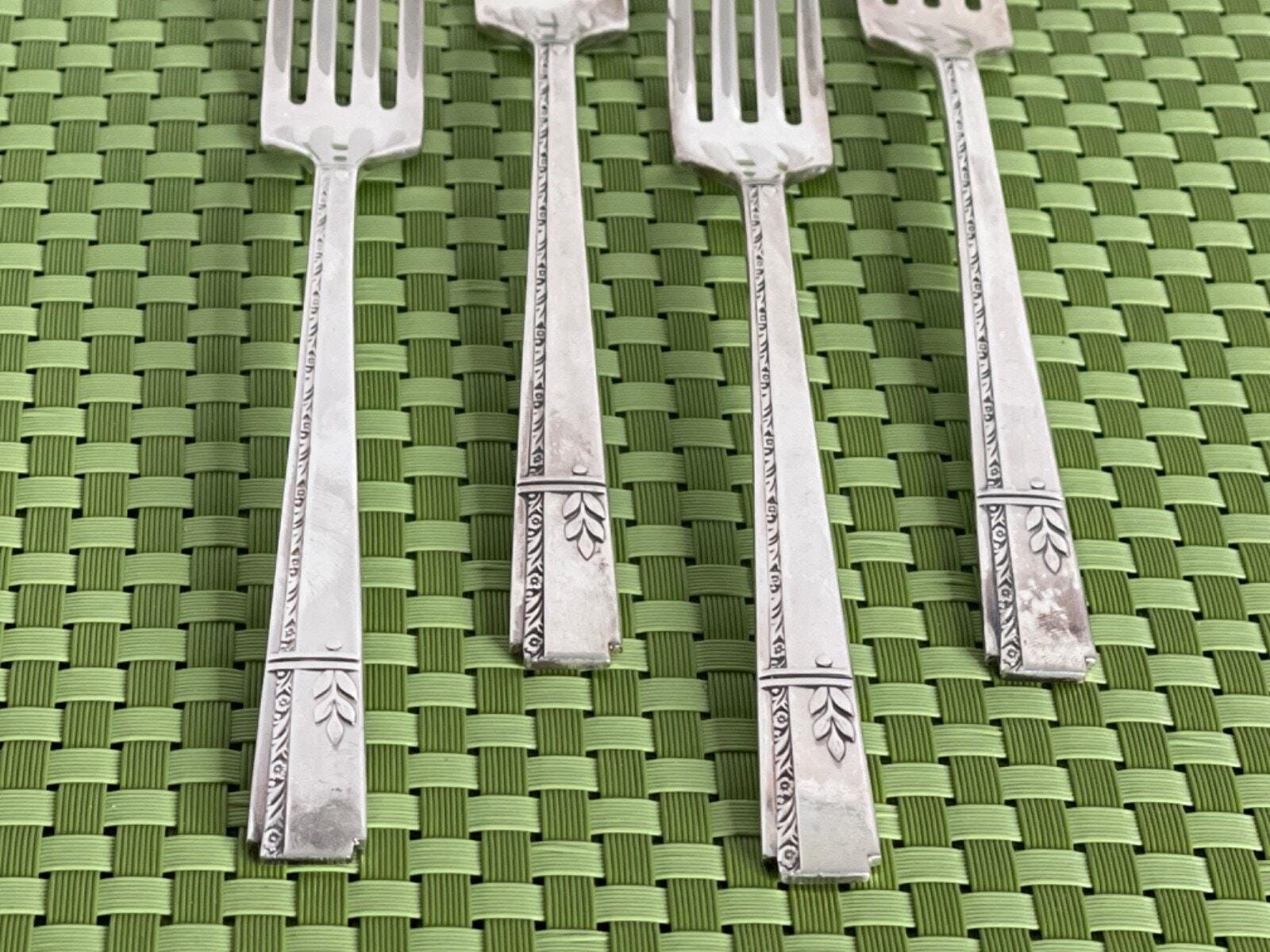 Oneida GRENOBLE Prestige Silverplate 4 Grille/viande Forks 1938