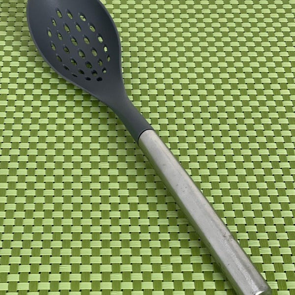 Sabatier Gray Nylon Slotted Serving Spoon Utensil Stainless Handle Flatware